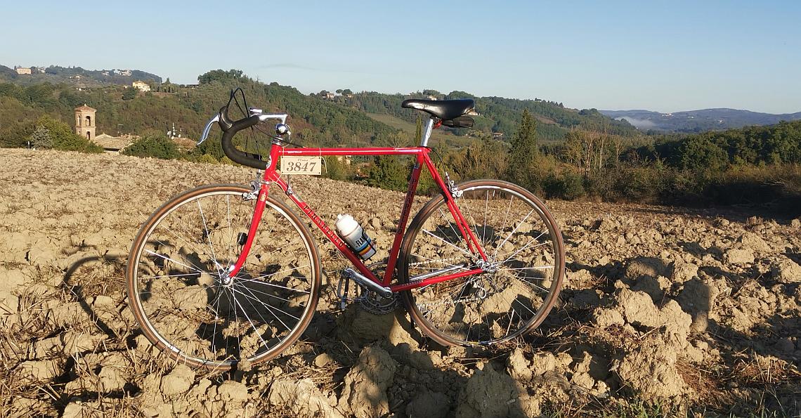 1985 Pinarello Motello auf der Eroica 2019 - Diamantrad-Blog