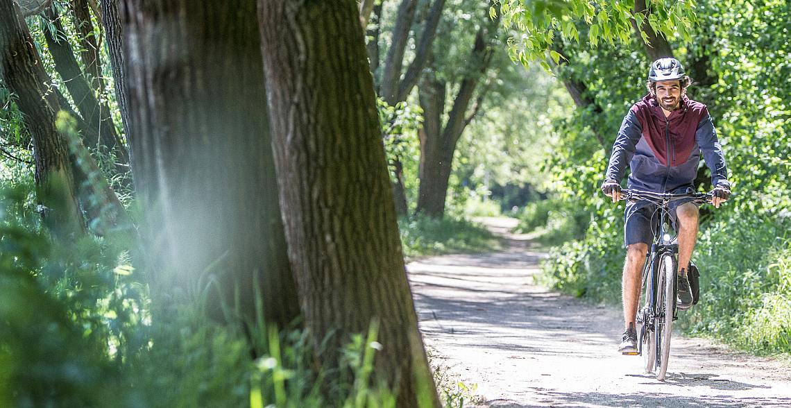 Mann im Grünen auf Diamant-Fahrrad - Diamantrad-Blog