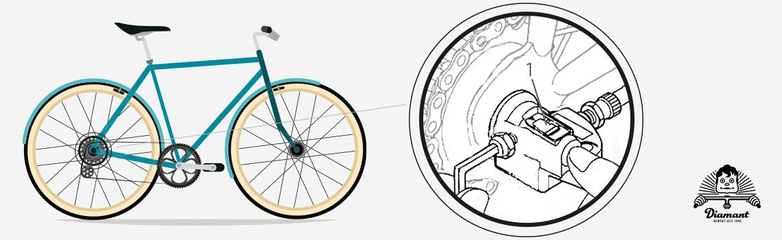 3-Gang-Hinterradnabe beim Fahrrad mit Fenster des Umlenkhebels - Diamantrad-Blog