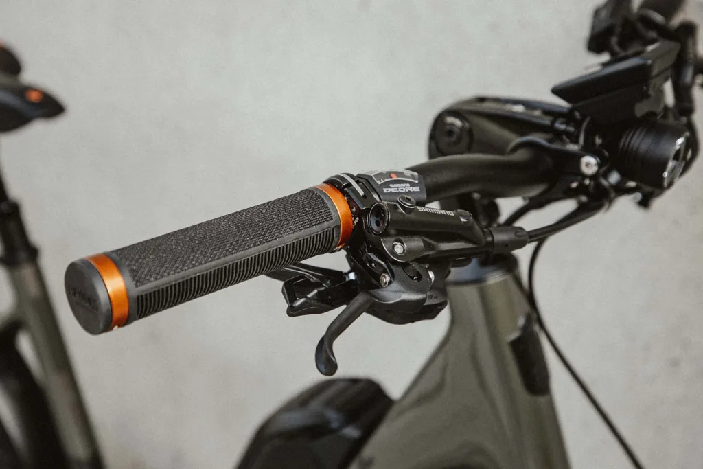 Detailansicht von einem Fahrradgriff an einem Diamant E-Bike