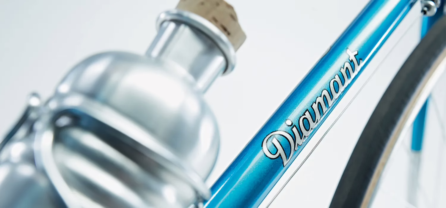 Diamant 167 Detailansicht vom Unterrohr mit Schriftzug